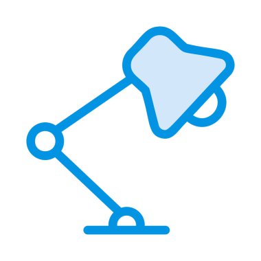 Beyaz arka plan üzerinde izole mavi masa lambası