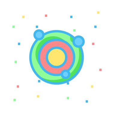 Renkli noktalar ile beyaz arka plan üzerinde evren