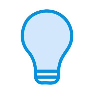 Ampul beyaz arka plan üzerinde izole beyaz ve mavi renklerde