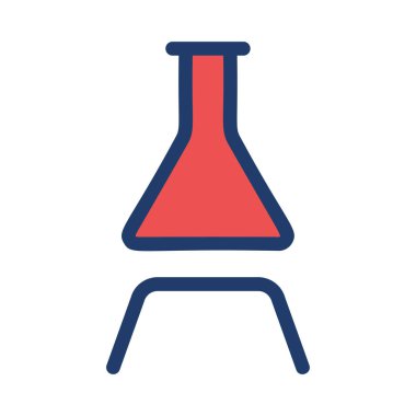 Beyaz arka plan üzerinde izole stand kırmızı üçgen şişesi