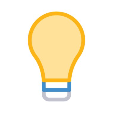 Beyaz arka plan üzerinde izole sarı, mavi ve gri lamba ampul