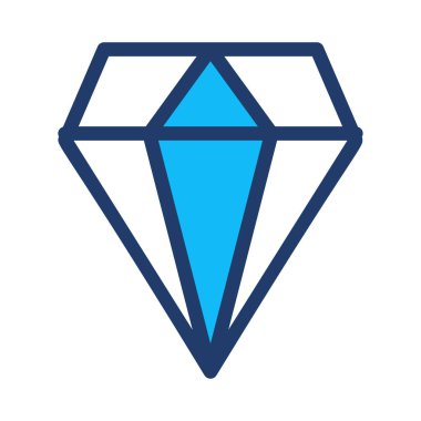 Beyaz arkaplanda mavi elmas izole