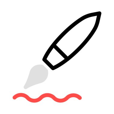 Beyaz arka plan üzerinde izole gri ve kırmızı uçan roket