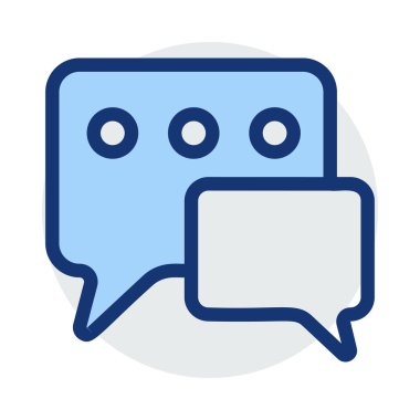 Beyaz arka plan üzerinde izole noktalı iki konuşma balonları