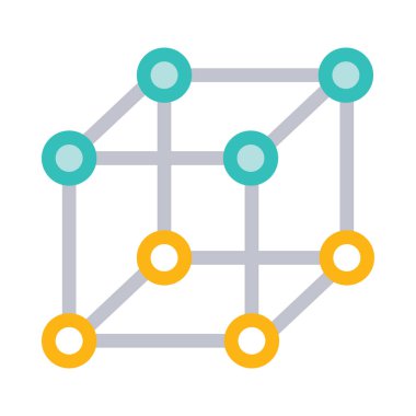 Beyaz arka plan üzerinde izole yeşil, gri ve sarı küp