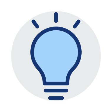 Beyaz arka plan üzerinde izole mavi ve gri renklerde parlayan lamba bilb