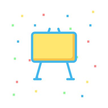 Renkli noktalar beyaz zemin üzerine sarı uydu