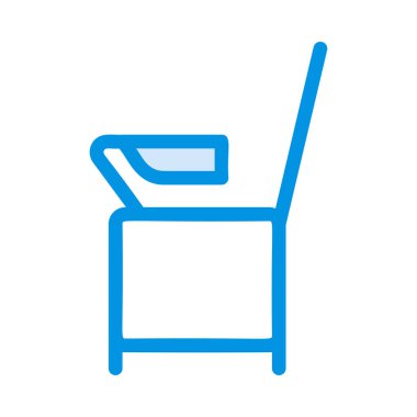 Beyaz arka plan üzerinde izole mavi koltuk