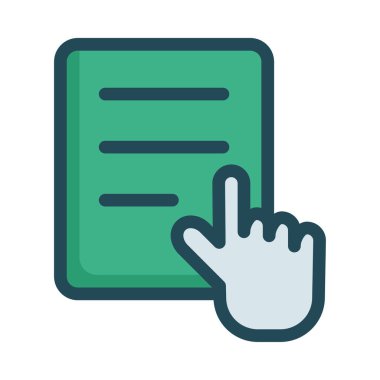 Beyaz arka plan üzerinde izole imleç ile yeşil belge