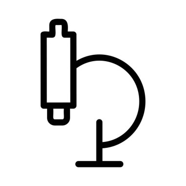 Beyaz arka plan üzerinde izole siyah anahat mikroskop