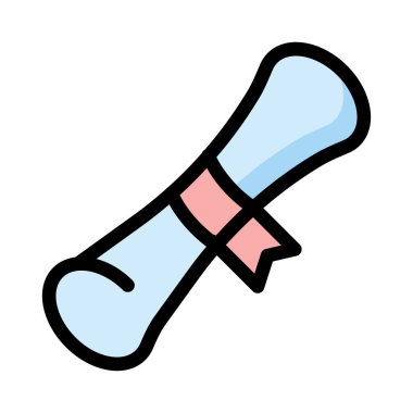 Pembe kurdele beyaz arka plan üzerinde izole mavi kağıt kaydırma