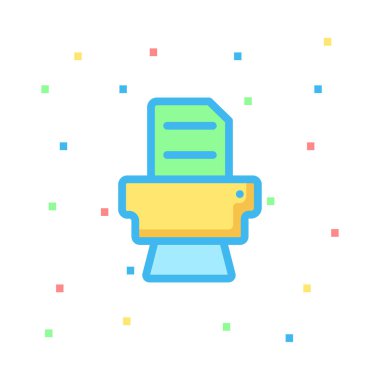 Renkli noktalar beyaz zemin üzerine sarı, yeşil ve mavi yazıcı