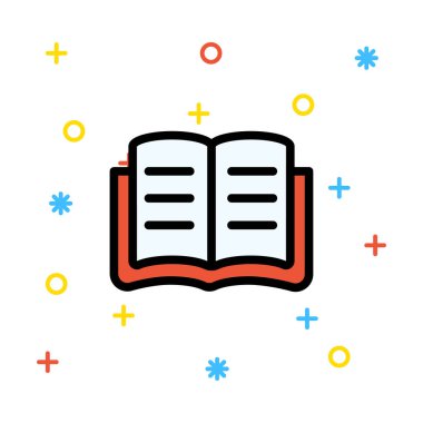 Kitap beyaz arka plan üzerinde renkli işaretleri ile açıldı