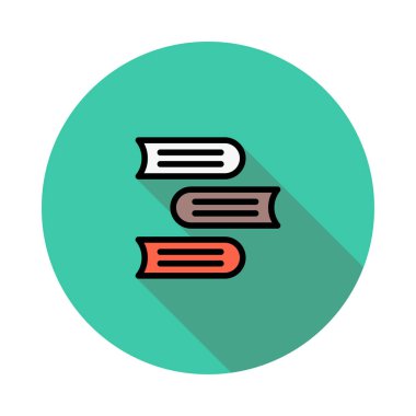 Yeşil daire izole beyaz arka plan üzerinde beyaz, kahverengi ve kırmızı nesneleri