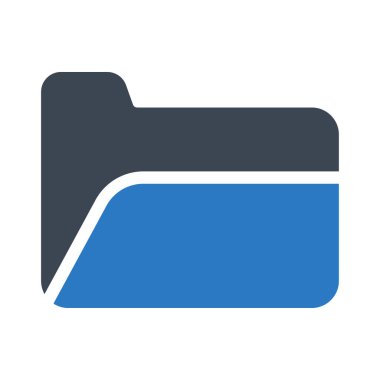 Beyaz arka plan üzerinde izole gri ve mavi paylaşılan klasör