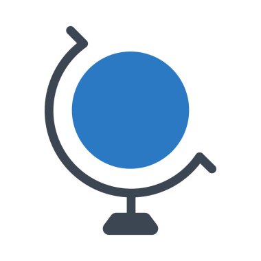 Beyaz arka plan üzerinde izole mavi ve gri dünya küre