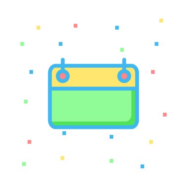 Renkli noktalar beyaz zemin üzerine sarı ve yeşil tabela