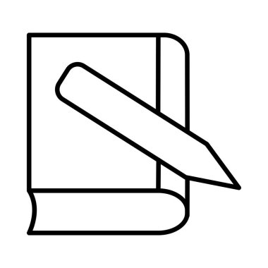 İnce çizgi kalem ve beyaz arka plan üzerinde izole kitap