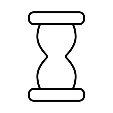 İnce çizgi kum saati beyaz arka plan üzerinde izole