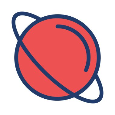 Beyaz arka plan üzerinde izole daire ile Kızıl gezegen