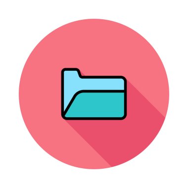 Pembe daire beyaz arka plan üzerinde izole mavi klasör