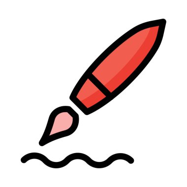 Beyaz arka plan üzerinde izole kırmızı uçan roket