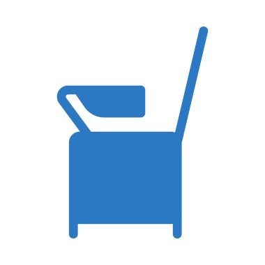 Beyaz arka plan üzerinde izole mavi koltuk