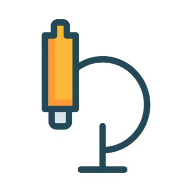 Beyaz arka plan üzerinde izole sarı mikroskop