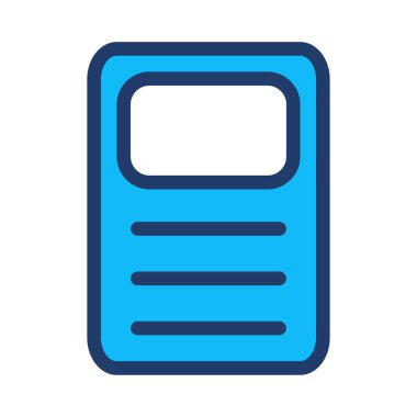 Beyaz arka plan üzerinde izole beyaz ve mavi hesap makinesi