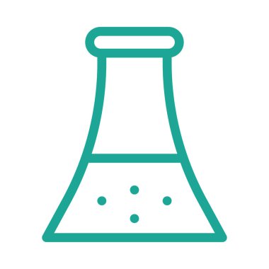 Beyaz arka plan üzerinde izole yeşil hat üçgen şişesi