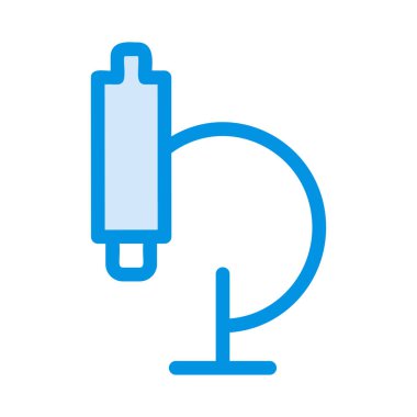 Beyaz arka plan üzerinde izole beyaz ve mavi mikroskop