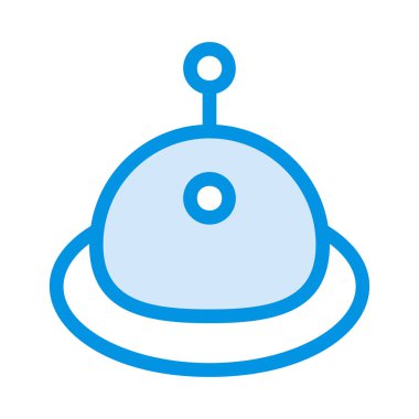 Beyaz ve mavi beyaz arka plan üzerinde Ufo izole