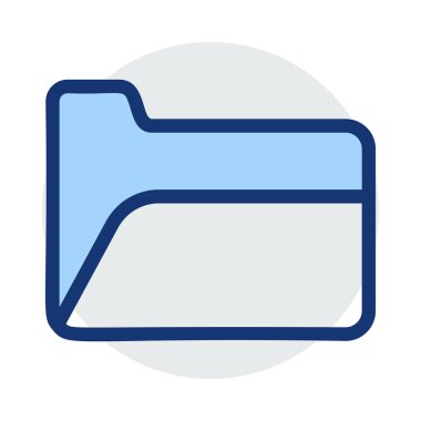 Paylaşılan klasöre beyaz arka plan üzerinde izole mavi ve gri renklerde