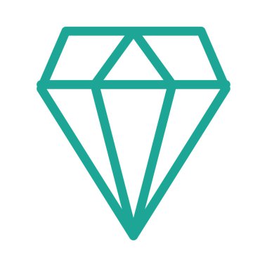 Beyaz arka plan üzerinde izole yeşil hat elmas