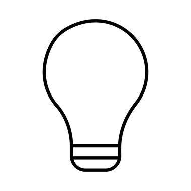 İnce çizgi lamba ampul beyaz arka plan üzerinde izole