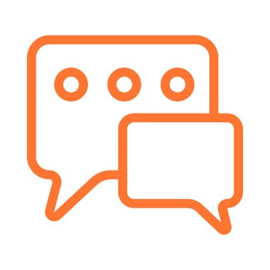 Turuncu anahat iletileri beyaz arka plan üzerinde izole noktalı