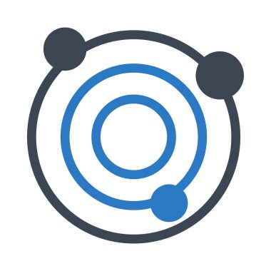 Beyaz arka plan üzerinde izole mavi ve gri gezegenler