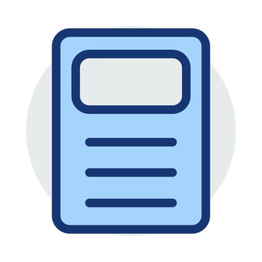 Beyaz arka plan üzerinde izole mavi ve gri renklerde hesap makinesi