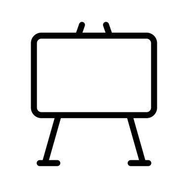 Beyaz arka plan üzerinde izole siyah anahat beyaz tahta