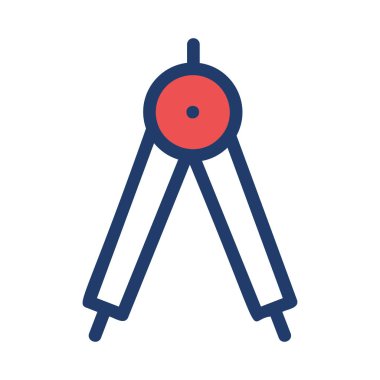 Beyaz, kırmızı ve mavi pusula beyaz arka plan üzerinde izole