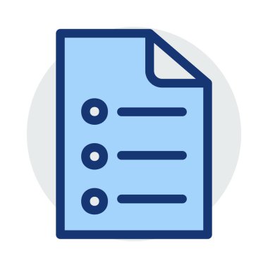 Beyaz arka plan üzerinde izole mavi ve gri renklerde belge