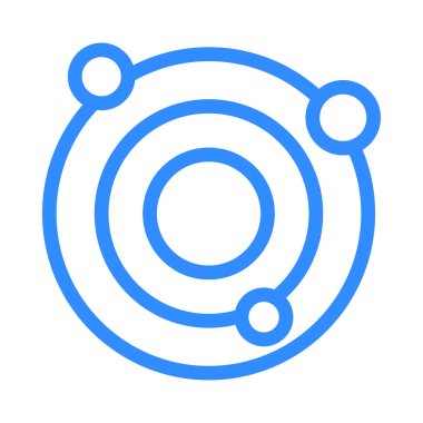 Beyaz arka plan üzerinde evren izole mavi çizgi