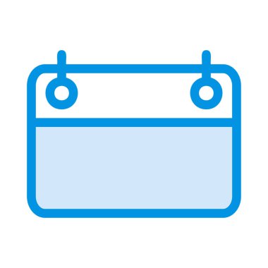 Beyaz arka plan üzerinde izole mavi takvim