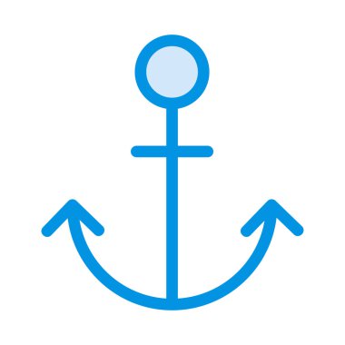 Beyaz arka plan üzerinde izole mavi çapa