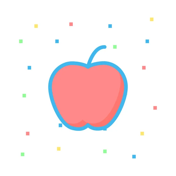 Рожеве Яблуко Білому Тлі Барвистими Крапками — стоковий вектор