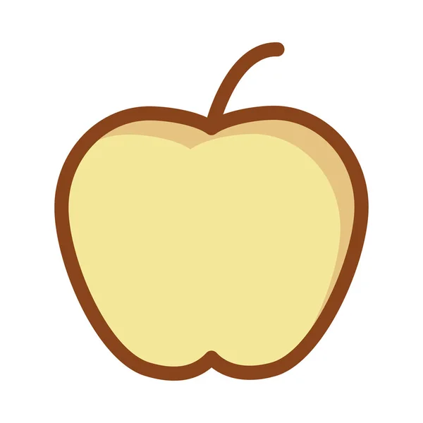 Manzana Amarilla Aislada Sobre Fondo Blanco — Vector de stock