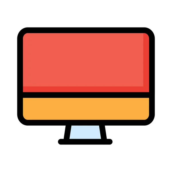 Červené Oranžové Modré Počítačový Monitor Izolovaných Bílém Pozadí — Stockový vektor