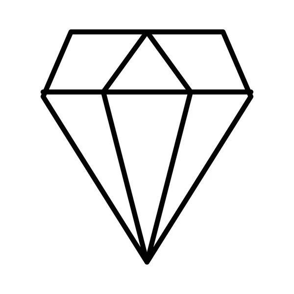 Linea Sottile Diamante Isolato Sfondo Bianco — Vettoriale Stock