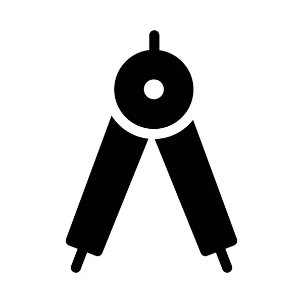 Boussole Glyphe Noire Isolée Sur Fond Blanc — Image vectorielle