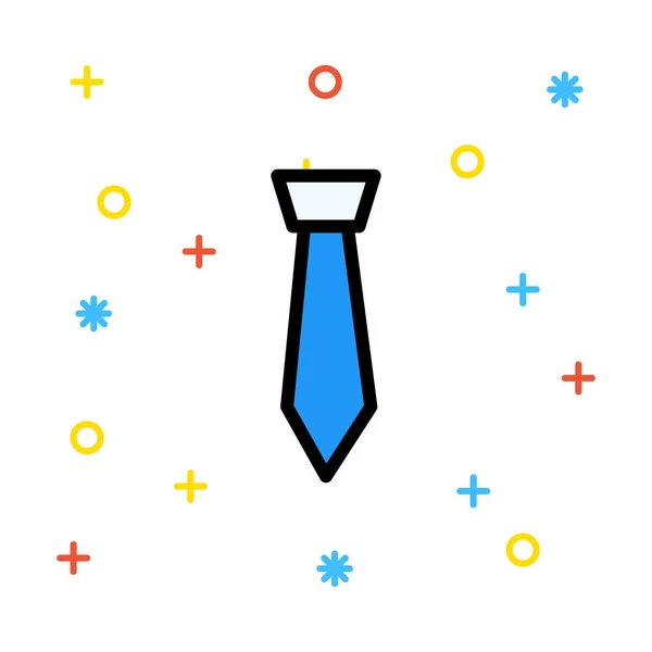 Corbata Azul Sobre Fondo Blanco Con Signos Colores — Vector de stock